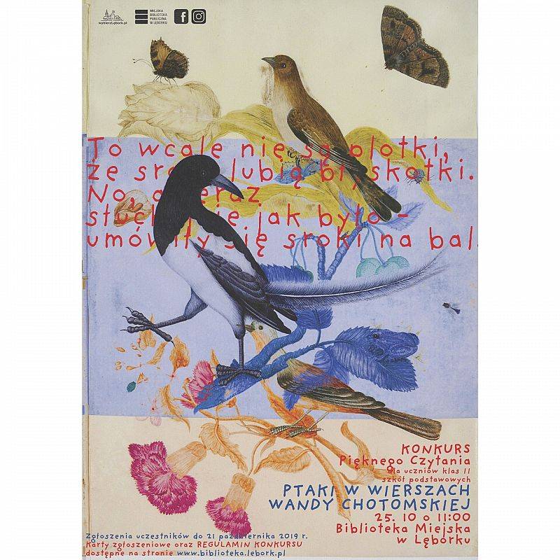 Grafika 1: KONKURS PIĘKNEGO CZYTANIA - Ptaki w wierszach Wandy Chotomskiej