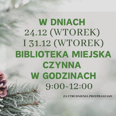 Godziny otwarcia biblioteki