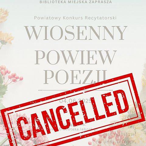 ODWOŁANO!  "Wiosenny Powiew Poezji"