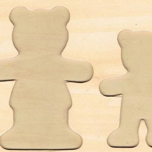 Puzzle drewniane 2 misie grafika