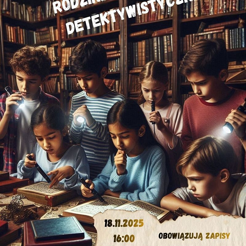Grafika : Rodzinne warsztaty detektywistyczne w bibliotece