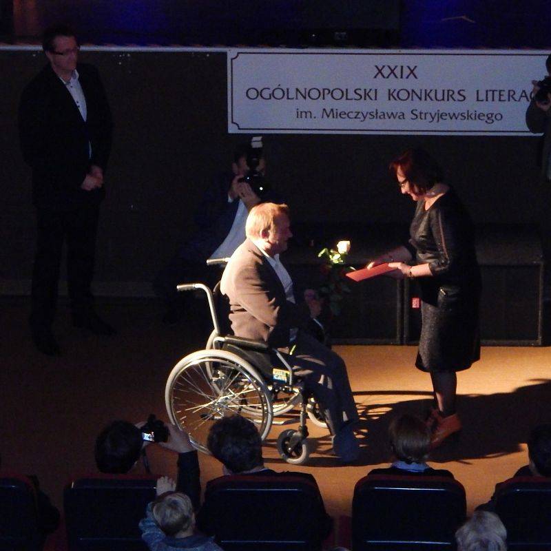 2014, Leszek Wołosiuk, laureat nagrody dla twórcy lęborskiego, Alicja Zajączkowska